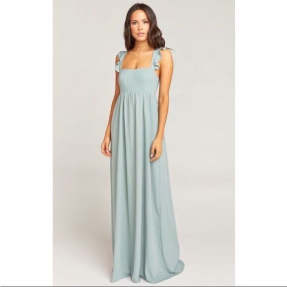 Show Me Your MuMu June Silver Sage Bridesmaid Maxi Dress